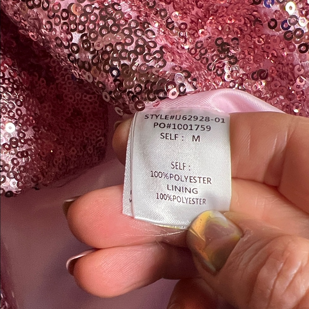 Peach Love Pink Women’s Sequin Blazer Jacket Festival, Western, Like new Medium - Picture 8 of 8